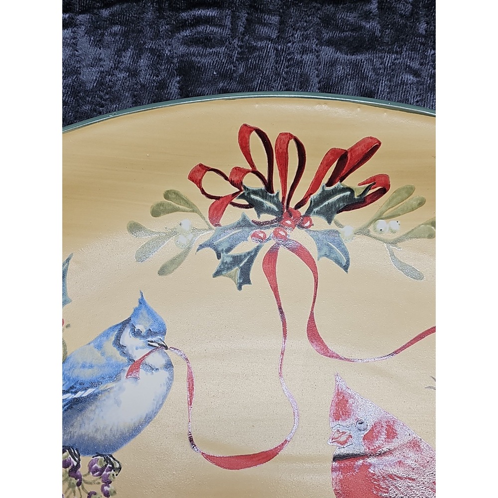 Lenox WINTER GREETINGS EVERYDAY 16.5" Large Oval Platter Birds Cardinal - Picture 3 of 8